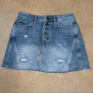 Free People: Fringe Jean Skirt